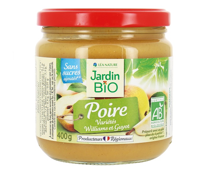 JARDIN BIO Compote Familiale Biofruits Poire - 400 g