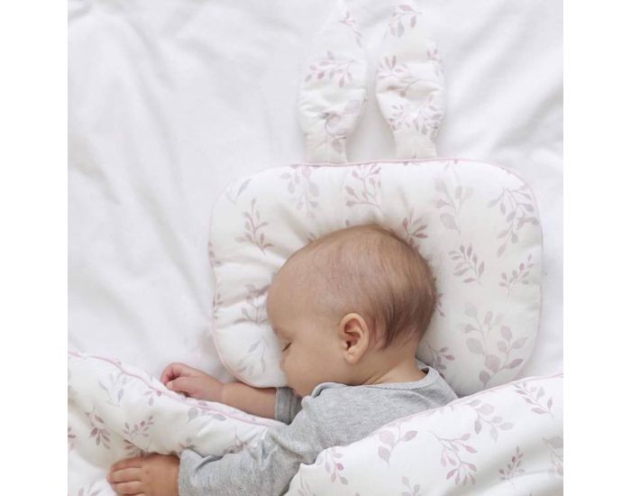 SEVIRA KIDS Oreiller b�b� - Coussin enfant avec oreilles de lapin - Flora Lila