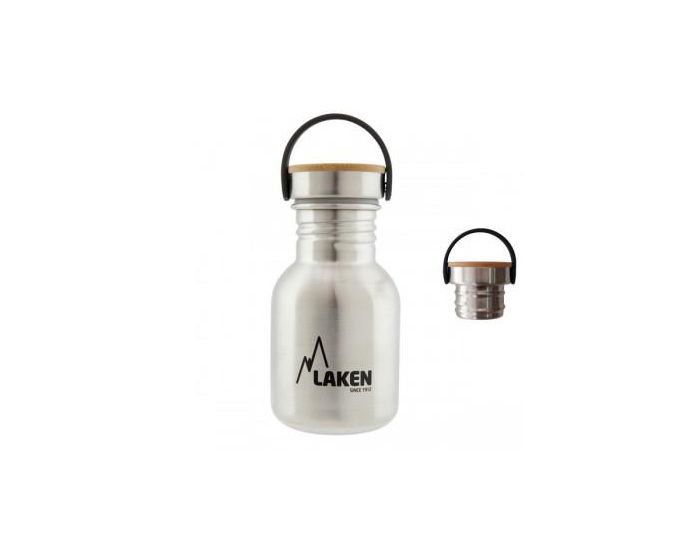 LAKEN Gourde Inox, Bouchon Inox et Bambou