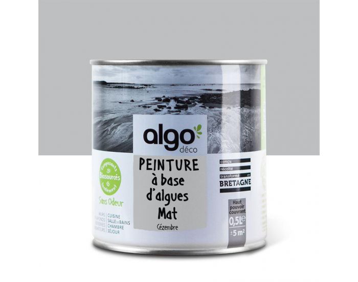 ALGO PAINT Peinture Biosourcée Décorative Grise Finition Satin (Cezembre)