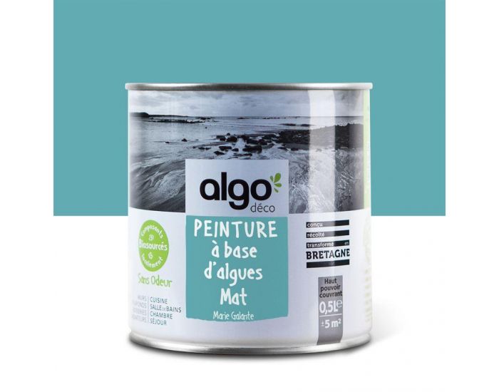 ALGO PAINT Peinture Biosource Dcorative Bleue Finition Satin (Marie Galante)
