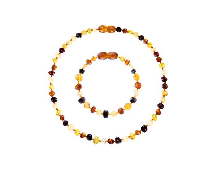 IRREVERSIBLE Collier et Bracelet d'Ambre Multicolor - Ambre 100% Naturelle 