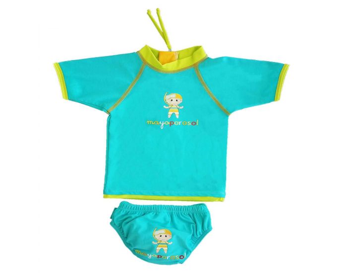MAYOPARASOL Carabi Ensemble T-Shirt Anti UV Bb et maillot couche - Multicolore