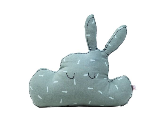 LITTLE CREVETTE Coussin Lapinuage - vert