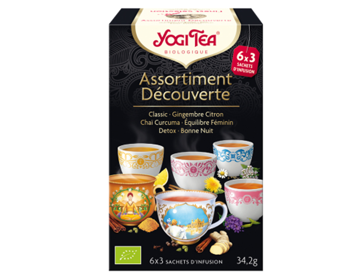 YOGI TEA Tisanes en Sachet - Assortiment Dcouverte  - 18 Sachets