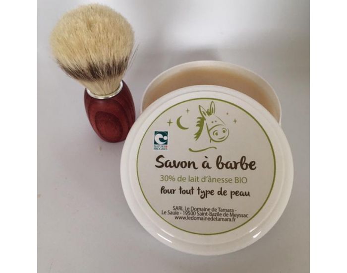 LE DOMAINE DE TAMARA Blaireau frne teint, soie naturelle + Savon  barbe