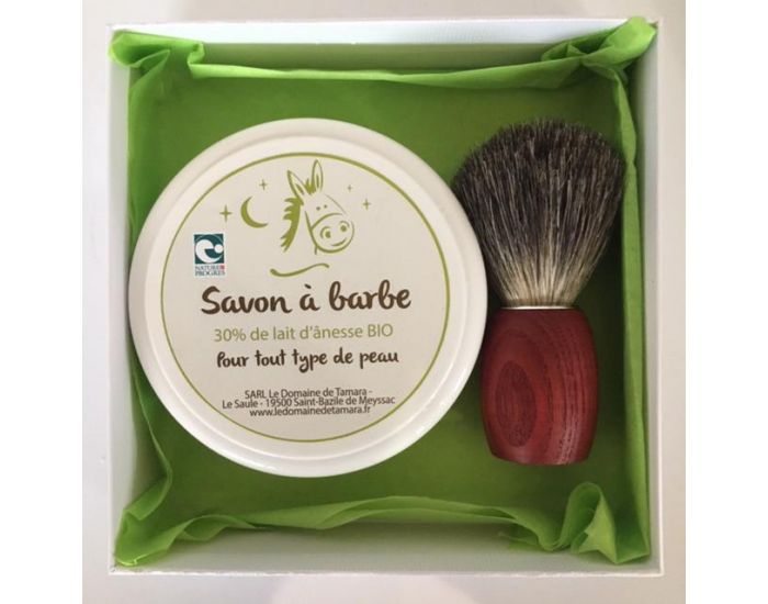 LE DOMAINE DE TAMARA Coffret Homme - Blaireau frne teint, blaireau vritable + Savon  barbe