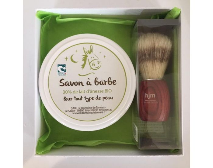 LE DOMAINE DE TAMARA Coffret Homme - Blaireau frne teint, soie naturelle + Savon  barbe