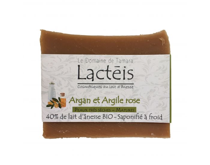 LE DOMAINE DE TAMARA Savon 40% de Lait d'nesse Frais et BIO - Argan et Argile Rose