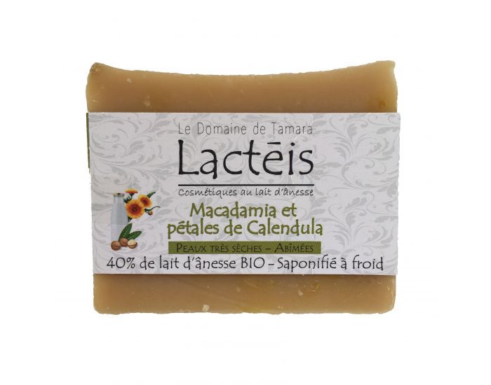 LE DOMAINE DE TAMARA Savon 40% de Lait D'nesse Frais et BIO - Macadamia et Ptales de Calendula