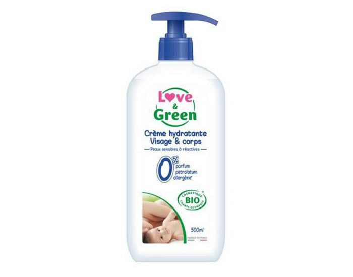 LOVE & GREEN Crme hydratante Corps et Visage BIO 500 ml Love & Green