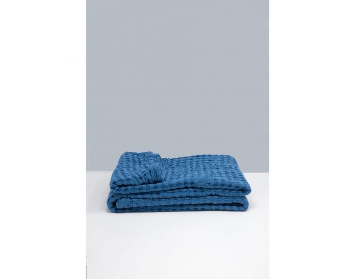 KADOLIS Grande couverture en Coton bio -  Paros Bleu