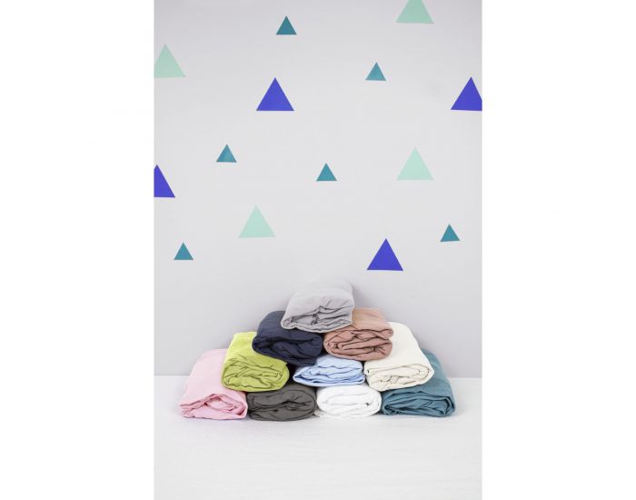 KADOLIS Drap housse COTON BIO pour lit Bb - Bleu