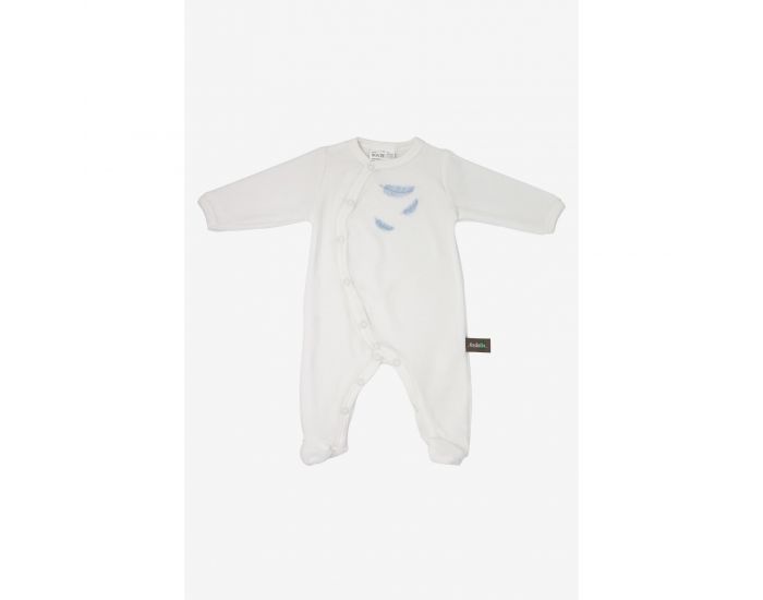KADOLIS Pyjama Bb en Coton Bio - Plumes colores Bleu ciel