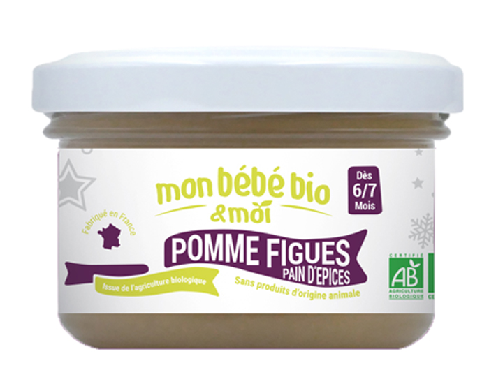 MON BEBE BIO ET MOI Pot Pomme Figues Pain d'Epices - 100g - Ds 6/7 mois