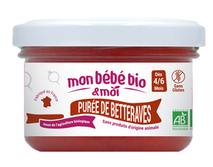 MON BEBE BIO ET MOI Pure de Betterave - 100g - Ds 4/6 mois