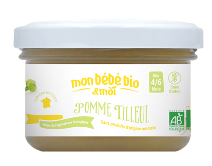 MON BEBE BIO ET MOI Pot Pomme Tilleul - 100g - Ds 4/6 mois