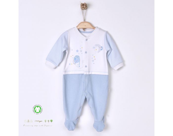 SEVIRA KIDS Pyjama dors-bien en coton biologique et velours -Dreams Bleu