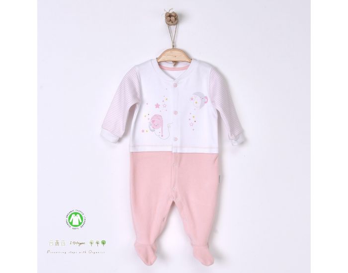 SEVIRA KIDS Pyjama dors-bien en coton biologique et velours -Dreams Rose