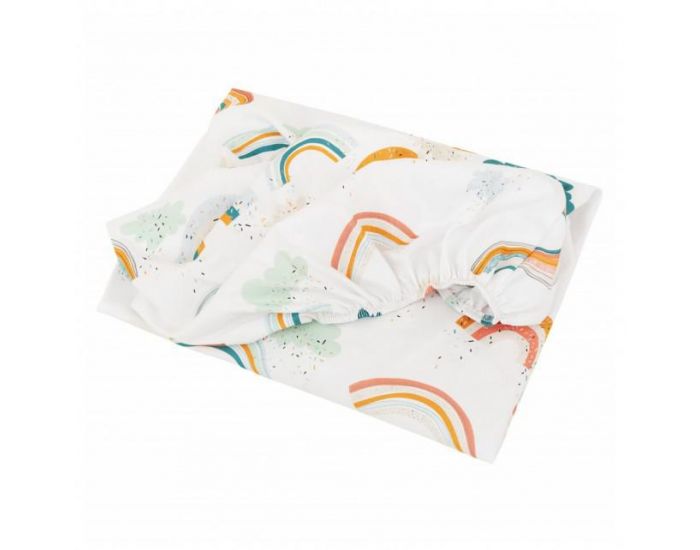 SEVIRA KIDS Drap housse bb en coton certifi - Collection Premium - Arc en Ciel