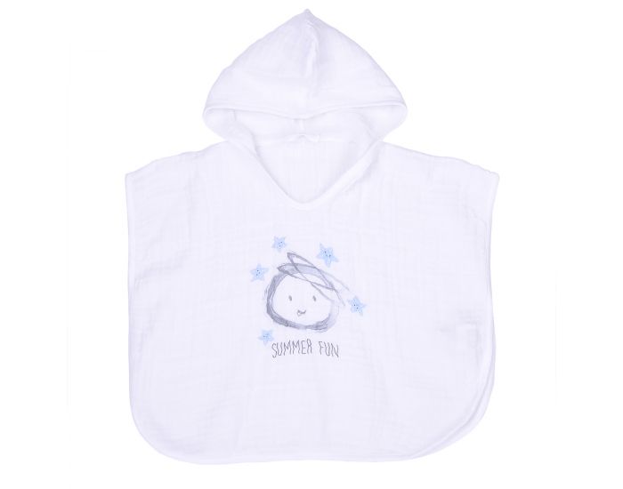 BEBESEO Peignoir Mousseline Bio Bleu