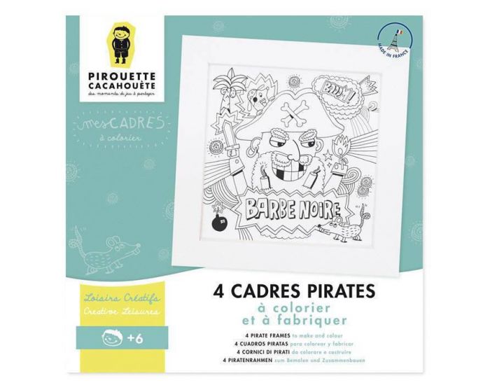 PIROUETTE CACAHOUETE 4 cadres  colorier et fabriquer - Pirates - Ds 6 ans