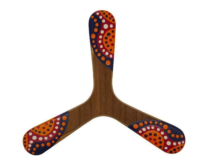 WALLABY BOOMERANGS Boomerang peint  la main Warukay Ambidextre - Ds 13 ans