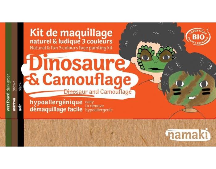 NAMAKI Kit maquillage bio 3 couleurs - Dinosaure et Camouflage