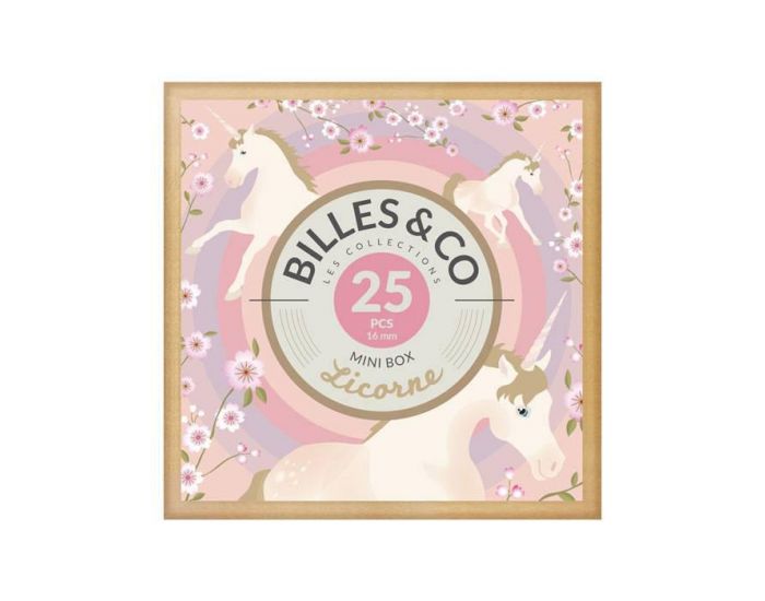 BILLES & CO Coffret de 25 billes Licorne - Billes & Co - Ds 6 ans