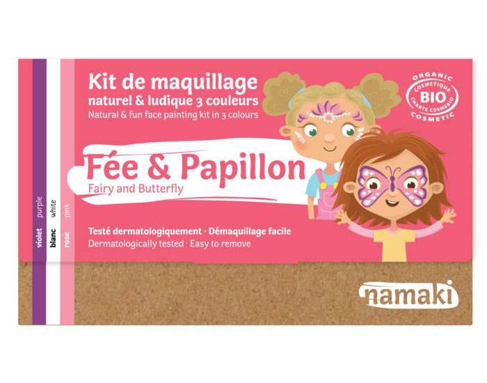 NAMAKI Kit Maquillage Bio 3 Couleurs - Fe et Papillon - Ds 3 ans
