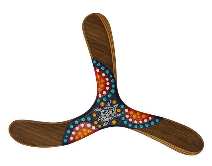WALLABY BOOMERANGS Boomerang peint  la main Warramba - Ds 13 ans