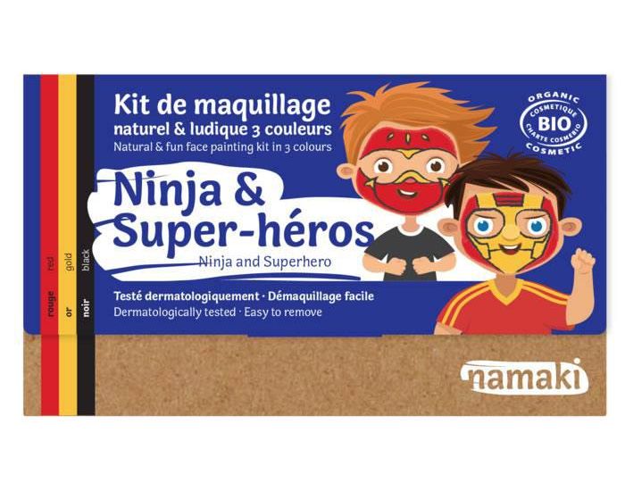 NAMAKI Kit Maquillage Bio 3 couleurs - Ninja et Super-Hros - Ds 3 ans