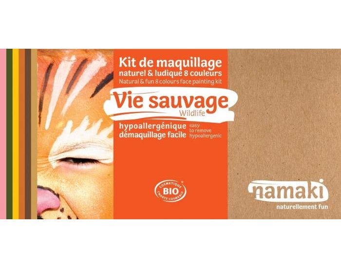 NAMAKI Kit maquillage bio 8 couleurs - Vie sauvage - Ds 3 ans