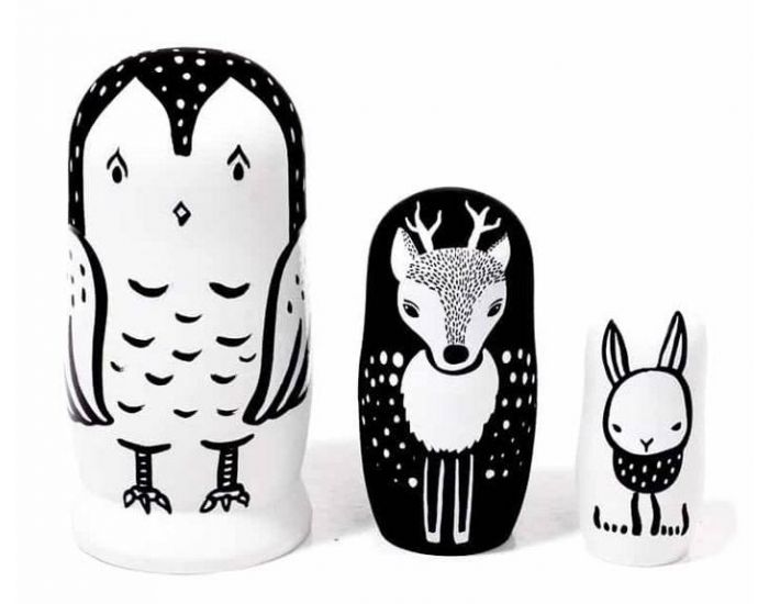 WEE GALLERY Nesting dolls - Botes gigognes - Animaux de la Fort - Ds 3 ans