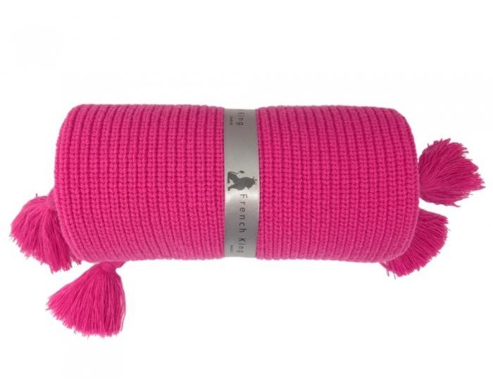 FRENCH KING Couverture noblesse 70x70 - Framboise