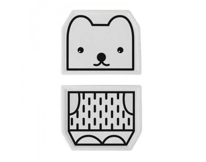 WEE GALLERY Duo d'assiette porcelaine Ours