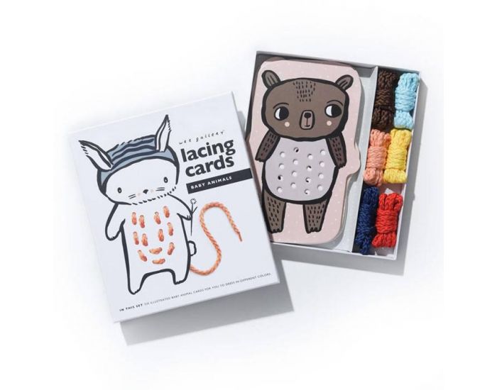 WEE GALLERY Cartes  lacer - Bbs animaux - Ds 3 ans