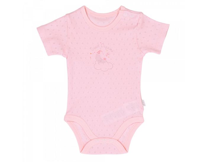 BEBESEO Body t Rose Manches Courtes