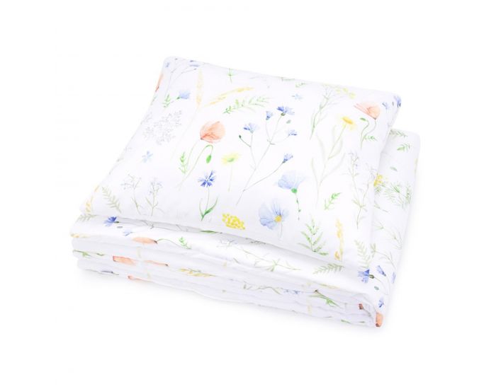 SEVIRA KIDS Couette et oreiller enfant 2 en 1 prt  dormir - Fleurs des champs