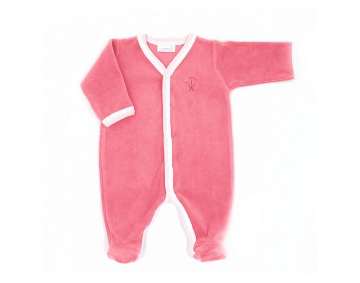 PREMIERS MOMENTS Pyjama Velours 100% coton bio - Corail
