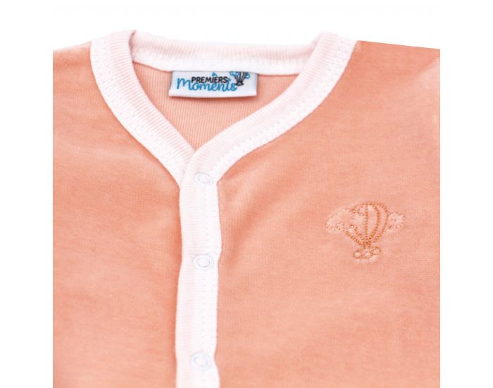 PREMIERS MOMENTS Pyjama Velours 100% coton bio - Pche