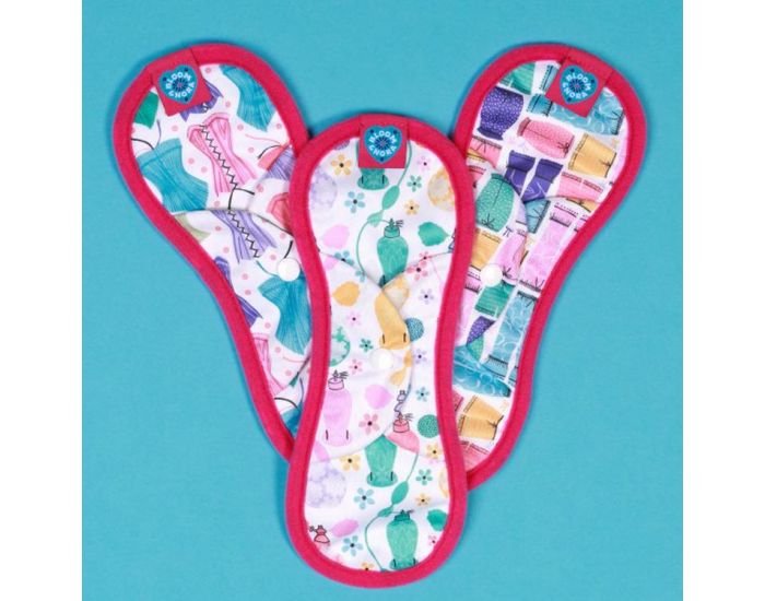 BLOOM & NORA Lot de 3 serviettes hyginiques lavables Bloom - Boudoir