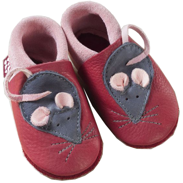 POLOLO Chaussons en Cuir - Minni Rose