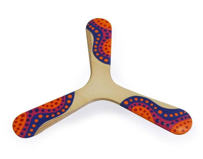 WALLABY BOOMERANGS Boomerang peint  la Main Warukay 2 Ambidextre - Ds 13 ans