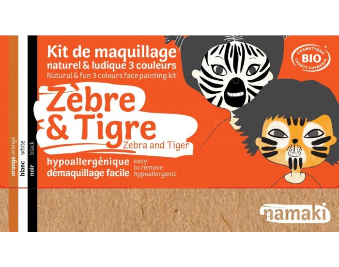 NAMAKI Kit maquillage bio 3 couleurs - Zbre et Tigre