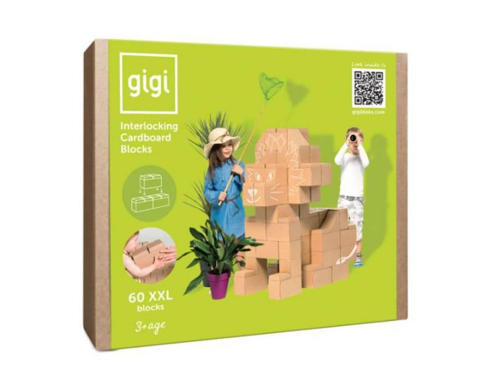 GIGI - 60 Blocs de Construction XL  en Carton Recycl - Ds 3 ans