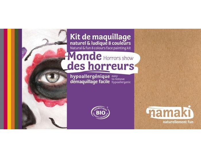 NAMAKI Kit maquillage bio 8 couleurs - Monde des horreurs