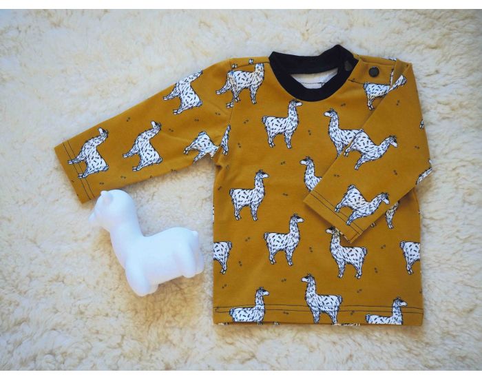 MOOMIE Tshirt Bb Lamas Moutarde