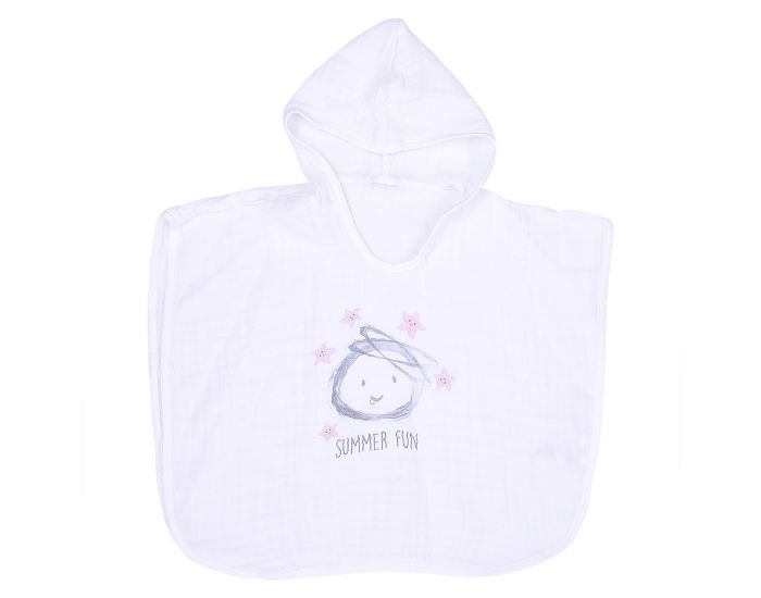 BEBESEO Peignoir Cape Mousseline Bio Rose