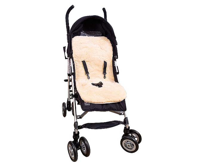 FELLHOF Assise pour Si�ge-Auto et Poussette en Peau d'Agneau - 3 Points
